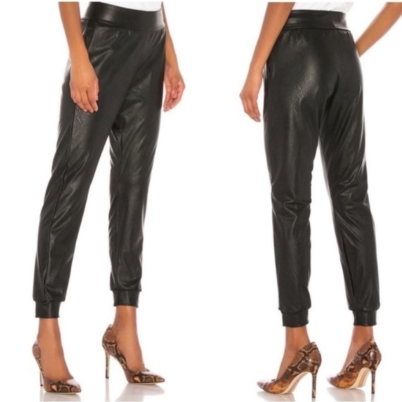 Commando | Women’s Black Vegan Leather Jogger Pants Size Small - Picture 1 of 9